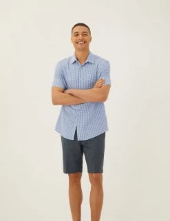 M&S Collection Casual Shirts Check Shirt -New In Mens Store SD 03 T25 2077M E4 X EC 2