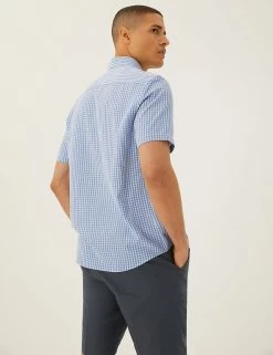 M&S Collection Casual Shirts Check Shirt -New In Mens Store SD 03 T25 2077M E4 X EC 3