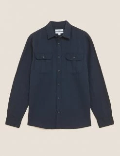 M&S Collection Casual Shirts Linen Rich Shirt -New In Mens Store SD 03 T25 2110M F3 X EC 90