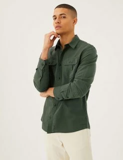 M&S Collection Casual Shirts Linen Rich Shirt -New In Mens Store SD 03 T25 2110M KH X EC 1