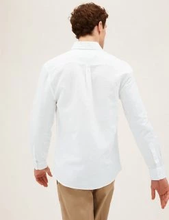 M&S Collection Casual Shirts Linen Rich Shirt -New In Mens Store SD 03 T25 2110M Z0 X EC 2