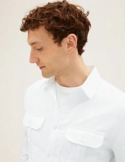 M&S Collection Casual Shirts Linen Rich Shirt -New In Mens Store SD 03 T25 2110M Z0 X EC 3