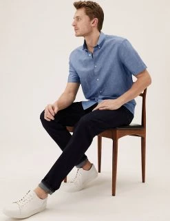 M&S Collection Casual Shirts Linen Rich Shirt 13 M&S Collection Casual Shirts Linen Rich Shirt -New In Mens Store SD 03 T25 2147M SA X EC 0