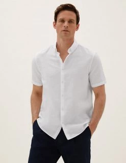 M&S Collection Casual Shirts Linen Rich Shirt