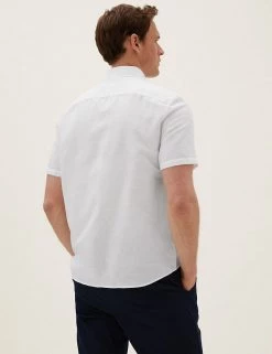M&S Collection Casual Shirts Linen Rich Shirt 12 M&S Collection Casual Shirts Linen Rich Shirt -New In Mens Store SD 03 T25 2147M Z0 X EC 2