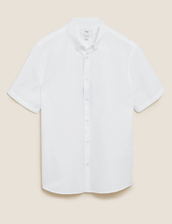 M&S Collection Casual Shirts Linen Rich Shirt 2 M&S Collection Casual Shirts Linen Rich Shirt - Image 2