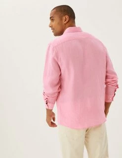 M&S Collection Casual Shirts Pure Linen Shirt 52 M&S Collection Casual Shirts Pure Linen Shirt -New In Mens Store SD 03 T25 2204M A5 X EC 3