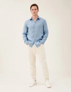 M&S Collection Casual Shirts Pure Linen Shirt 75 M&S Collection Casual Shirts Pure Linen Shirt -New In Mens Store SD 03 T25 2204M E1 X EC 0