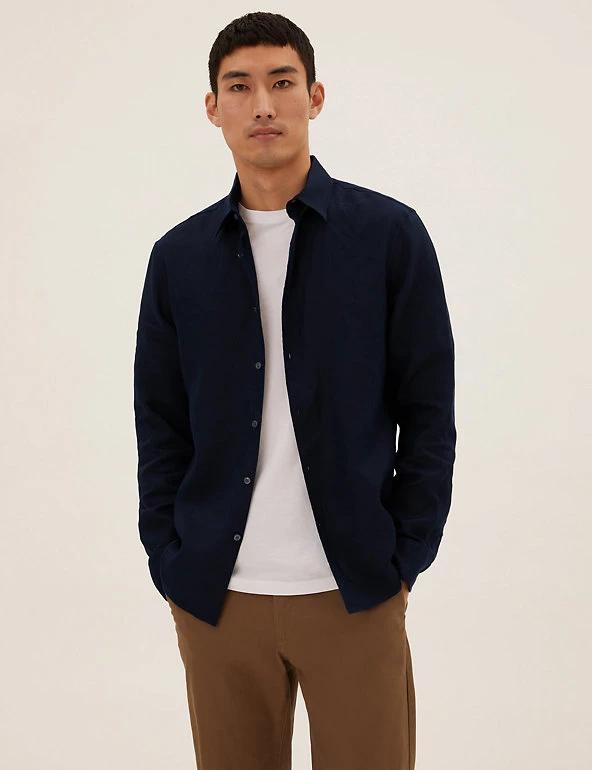 M&S Collection Casual Shirts Pure Linen Shirt 37 M&S Collection Casual Shirts Pure Linen Shirt - Image 37