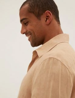 M&S Collection Casual Shirts Pure Linen Shirt 73 M&S Collection Casual Shirts Pure Linen Shirt -New In Mens Store SD 03 T25 2204M GA X EC 1