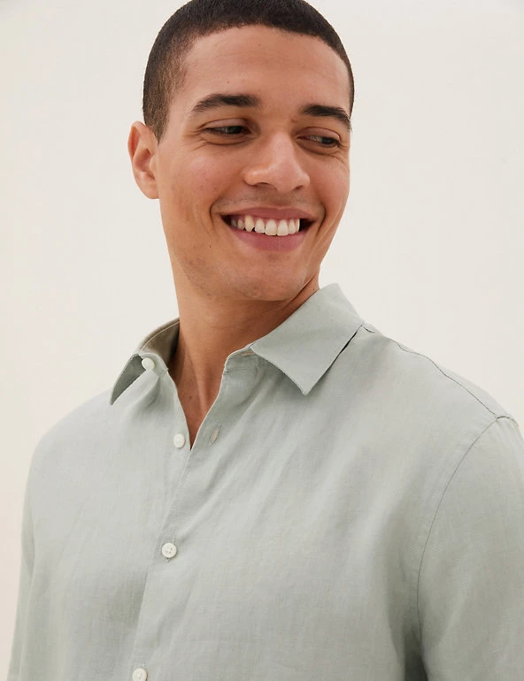 M&S Collection Casual Shirts Pure Linen Shirt 42 M&S Collection Casual Shirts Pure Linen Shirt - Image 42