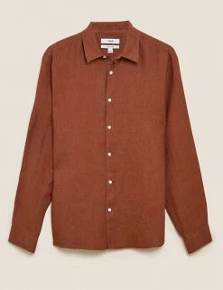 M&S Collection Casual Shirts Pure Linen Shirt 62 M&S Collection Casual Shirts Pure Linen Shirt -New In Mens Store SD 03 T25 2204M N3 X EC 90