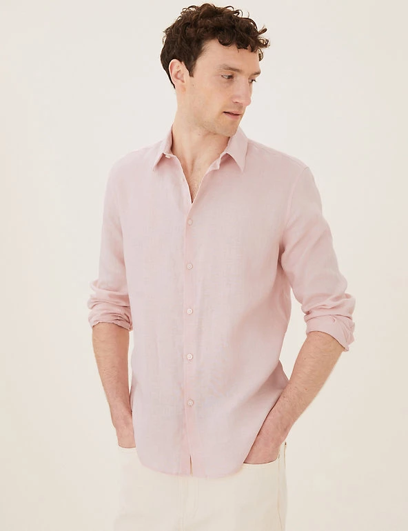 M&S Collection Casual Shirts Pure Linen Shirt 1 M&S Collection Casual Shirts Pure Linen Shirt