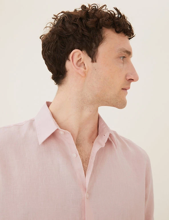 M&S Collection Casual Shirts Pure Linen Shirt 3 M&S Collection Casual Shirts Pure Linen Shirt - Image 3
