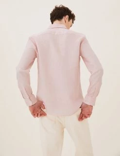 M&S Collection Casual Shirts Pure Linen Shirt 46 M&S Collection Casual Shirts Pure Linen Shirt -New In Mens Store SD 03 T25 2204M QA X EC 2