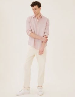 M&S Collection Casual Shirts Pure Linen Shirt 47 M&S Collection Casual Shirts Pure Linen Shirt -New In Mens Store SD 03 T25 2204M QA X EC 3