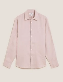 M&S Collection Casual Shirts Pure Linen Shirt 44 M&S Collection Casual Shirts Pure Linen Shirt -New In Mens Store SD 03 T25 2204M QA X EC 90