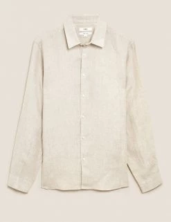 M&S Collection Casual Shirts Pure Linen Shirt 67 M&S Collection Casual Shirts Pure Linen Shirt -New In Mens Store SD 03 T25 2204M SS X EC 90
