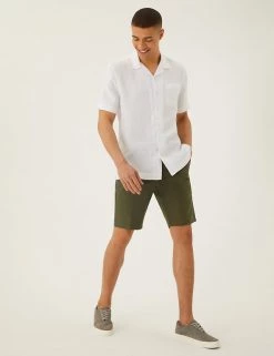 M&S Collection Casual Shirts Pure Linen Revere Shirt -New In Mens Store SD 03 T25 2206M Z0 X EC 1