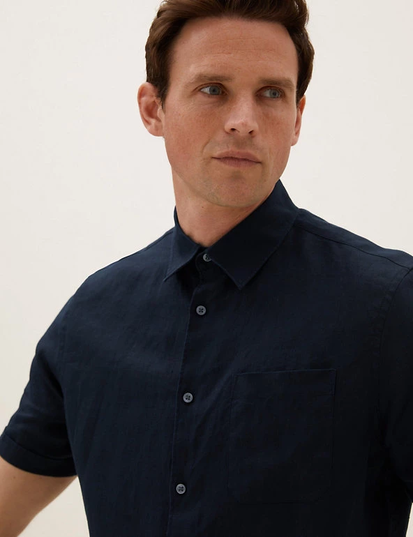 M&S Collection Casual Shirts Pure Linen Shirt 3 M&S Collection Casual Shirts Pure Linen Shirt - Image 3