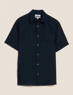 M&S Collection Casual Shirts Pure Linen Shirt 10 M&S Collection Casual Shirts Pure Linen Shirt -New In Mens Store SD 03 T25 2222M F0 X EC 90