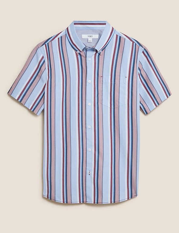 M&S Collection Casual Shirts Pure Cotton Striped Shirt 2 M&S Collection Casual Shirts Pure Cotton Striped Shirt - Image 2