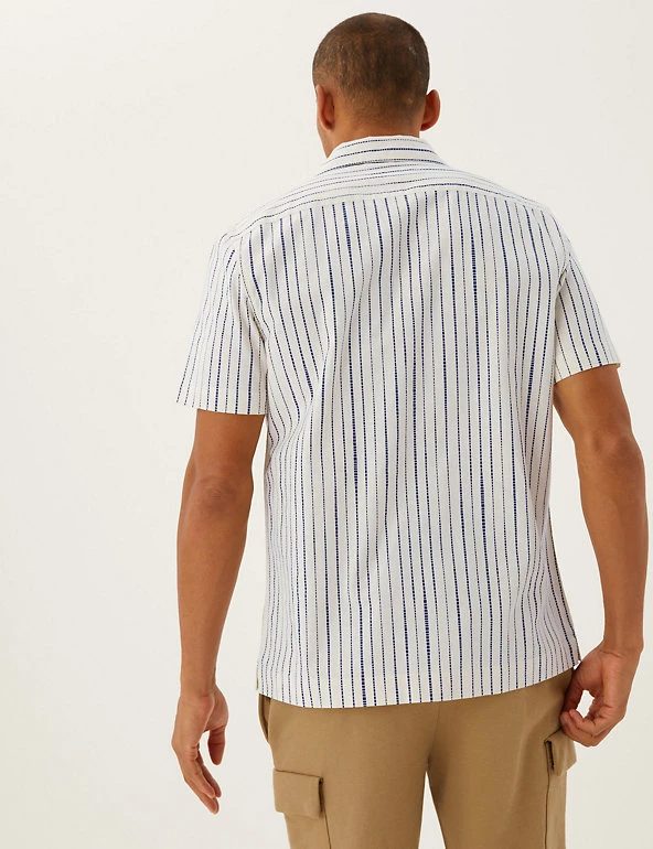 M&S Collection Casual Shirts Pure Cotton Striped Shirt 4 M&S Collection Casual Shirts Pure Cotton Striped Shirt - Image 4