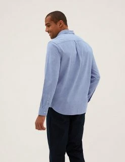 M&S Collection Casual Shirts Pure Cotton Heart Graphic Oxford Shirt 8 M&S Collection Casual Shirts Pure Cotton Heart Graphic Oxford Shirt -New In Mens Store SD 03 T25 3915M E4 X EC 2