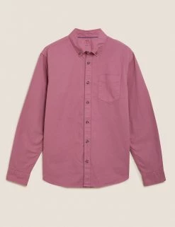 M&S Collection Casual Shirts Pure Cotton Oxford Shirt -New In Mens Store SD 03 T25 3916M A2 X EC 90