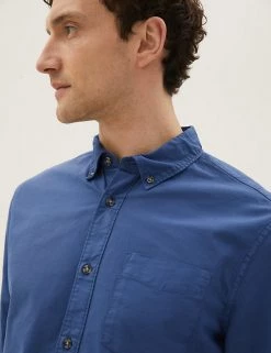M&S Collection Casual Shirts Pure Cotton Oxford Shirt -New In Mens Store SD 03 T25 3916M BE X EC 2