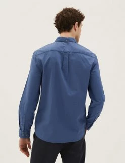 M&S Collection Casual Shirts Pure Cotton Oxford Shirt -New In Mens Store SD 03 T25 3916M BE X EC 3