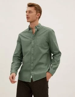 M&S Collection Casual Shirts Pure Cotton Oxford Shirt