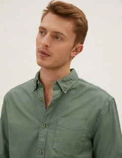 M&S Collection Casual Shirts Pure Cotton Oxford Shirt -New In Mens Store SD 03 T25 3916M J1 X EC 1