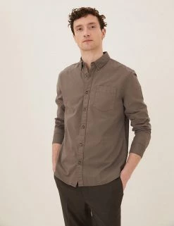 M&S Collection Casual Shirts Pure Cotton Oxford Shirt -New In Mens Store SD 03 T25 3916M N1 X EC 0
