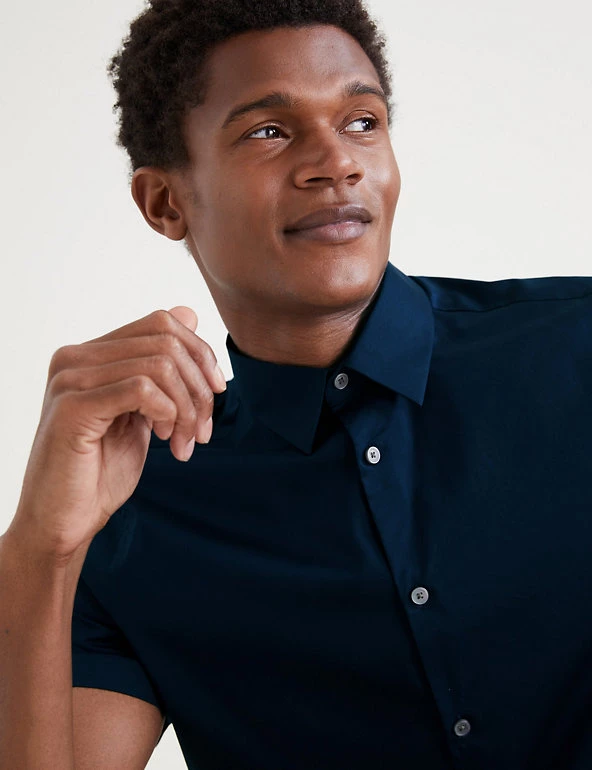 Autograph Casual Shirts Slim Fit Cotton Tencel Shirt 3 Autograph Casual Shirts Slim Fit Cotton Tencel Shirt - Image 3