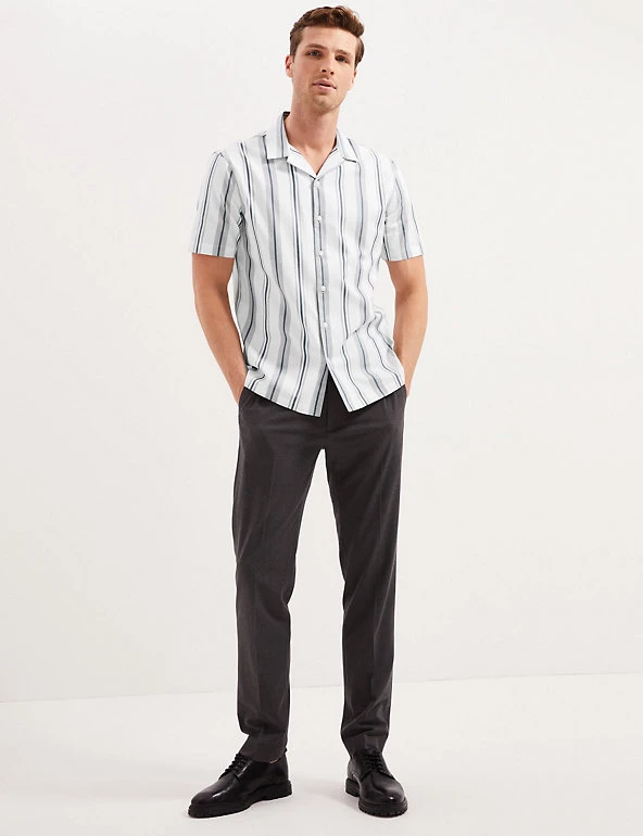 Autograph Casual Shirts Pure Cotton Striped Revere Shirt 3 Autograph Casual Shirts Pure Cotton Striped Revere Shirt - Image 3