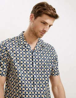 Autograph Casual Shirts Cotton Tencel Geometric Print Shirt -New In Mens Store SD 03 T25 4527A E4 X EC 1