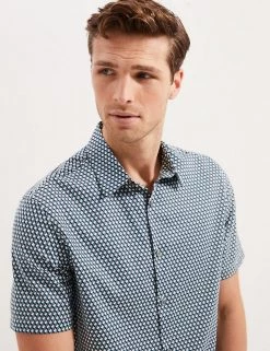 Autograph Casual Shirts Cotton Tencel Geometric Print Shirt -New In Mens Store SD 03 T25 4528A F4 X EC 1