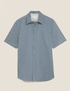 Autograph Casual Shirts Cotton Tencel Geometric Print Shirt -New In Mens Store SD 03 T25 4528A F4 X EC 90