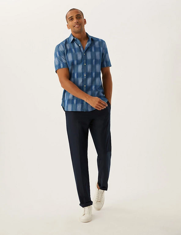 M&S Collection Casual Shirts Pure Cotton Ikat Shirt 3 M&S Collection Casual Shirts Pure Cotton Ikat Shirt - Image 3