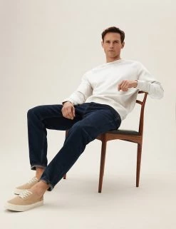 M&S Collection Men's Hoodies & Sweatshirts Pure Cotton Raglan Crew Neck Sweatshirt -New In Mens Store SD 03 T28 1032M NU X EC 2