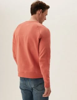 M&S Collection Men's Hoodies & Sweatshirts Pure Cotton Raglan Crew Neck Sweatshirt -New In Mens Store SD 03 T28 1032M P0 X EC 2