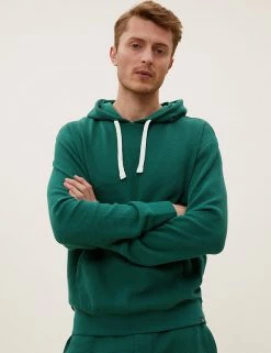 M&S Collection Men's Hoodies & Sweatshirts Pure Cotton Textured Hoodie