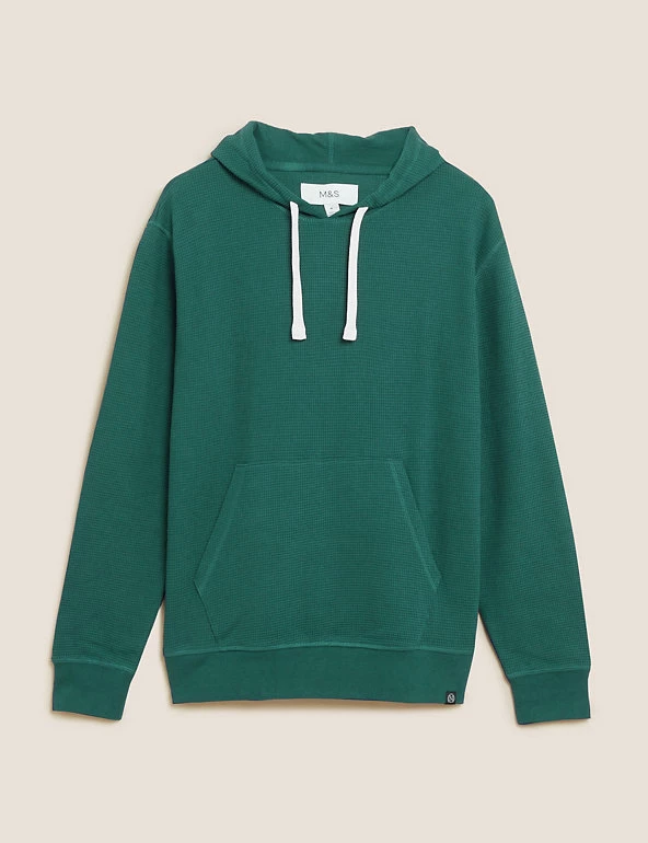 M&S Collection Men's Hoodies & Sweatshirts Pure Cotton Textured Hoodie 2 M&S Collection Men's Hoodies & Sweatshirts Pure Cotton Textured Hoodie - Image 2