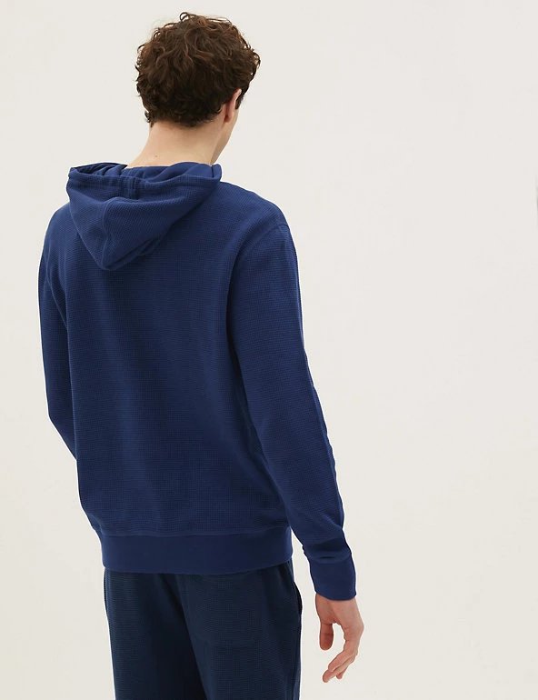 M&S Collection Men's Hoodies & Sweatshirts Pure Cotton Textured Hoodie 12 M&S Collection Men's Hoodies & Sweatshirts Pure Cotton Textured Hoodie - Image 12