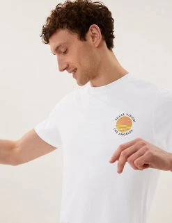M&S Collection Men's T-shirts Pure Cotton Solar Graphic T-Shirt