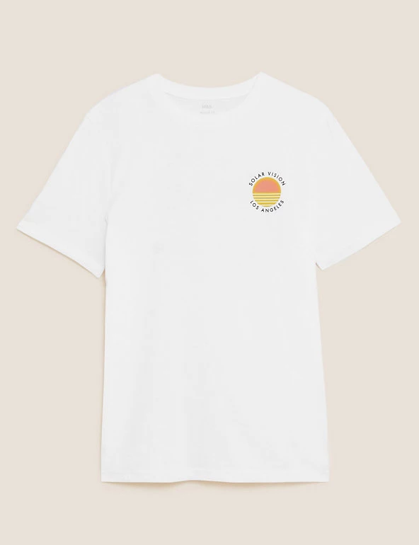 M&S Collection Men's T-shirts Pure Cotton Solar Graphic T-Shirt 2 M&S Collection Men's T-shirts Pure Cotton Solar Graphic T-Shirt - Image 2