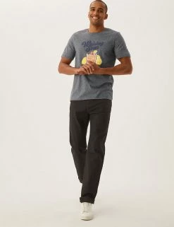 M&S Collection Men's T-shirts Pure Cotton Whiskey Sour Graphic T-Shirt