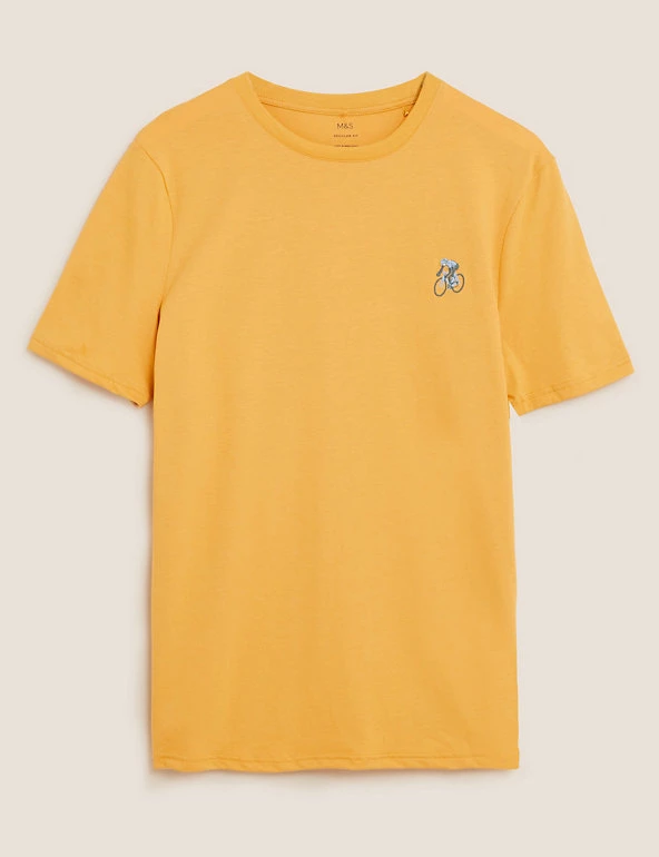 M&S Collection Men's T-shirts Pure Cotton Bike Graphic T-Shirt 2 M&S Collection Men's T-shirts Pure Cotton Bike Graphic T-Shirt - Image 2