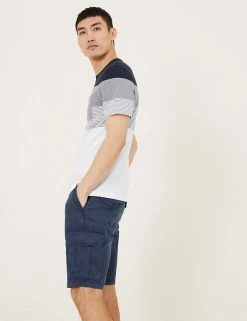 M&S Collection Men's T-shirts Pure Cotton Crew Neck Colour Block T-Shirt -New In Mens Store SD 03 T28 2885M HL X EC 1